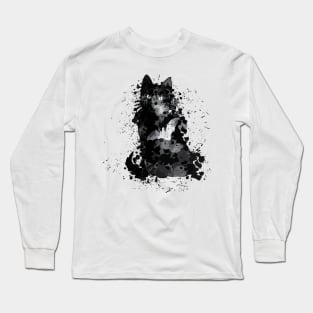 Black cat halloween design Long Sleeve T-Shirt